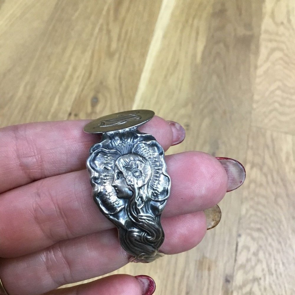 Art Noveau Sterling Childs Bangle Bracelet
